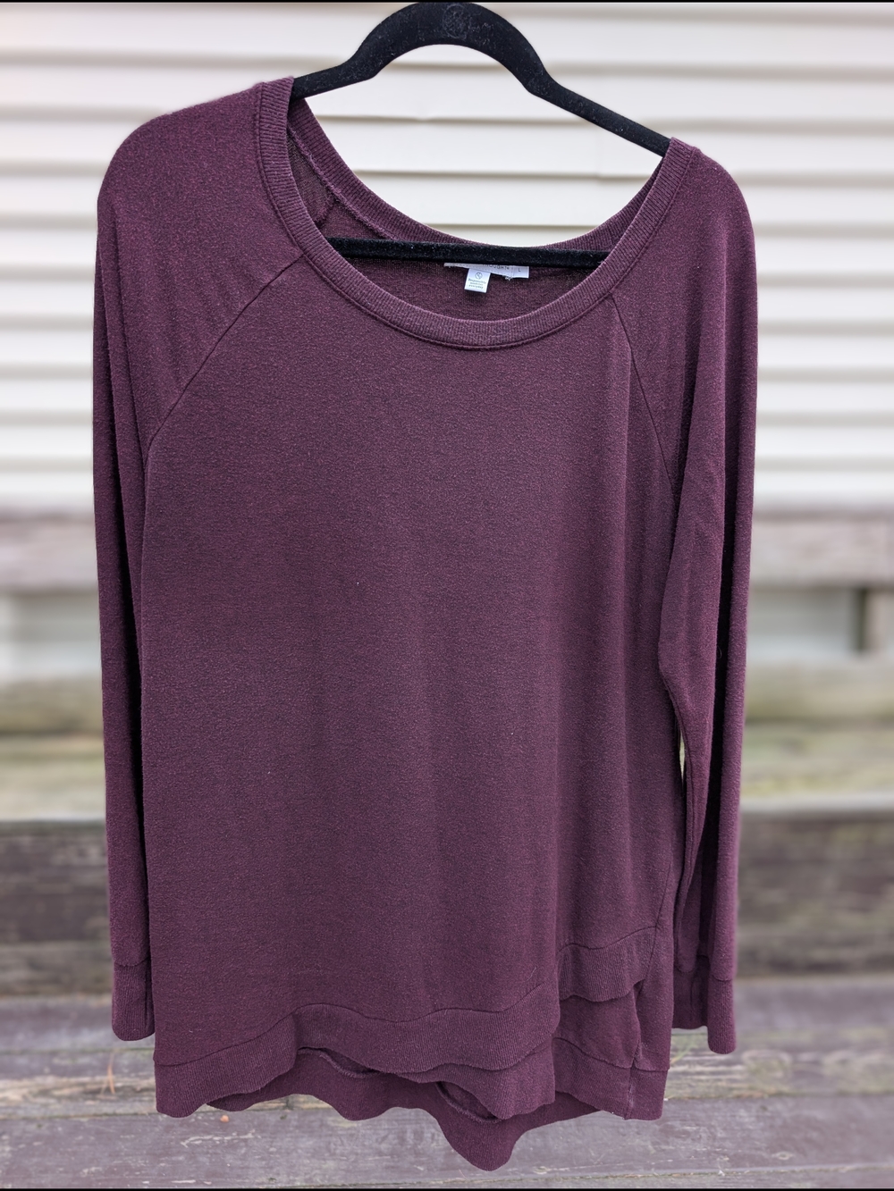 Thread 4 Thought Women’s Long Sleeve Scoop Neck Top - Cranberry
